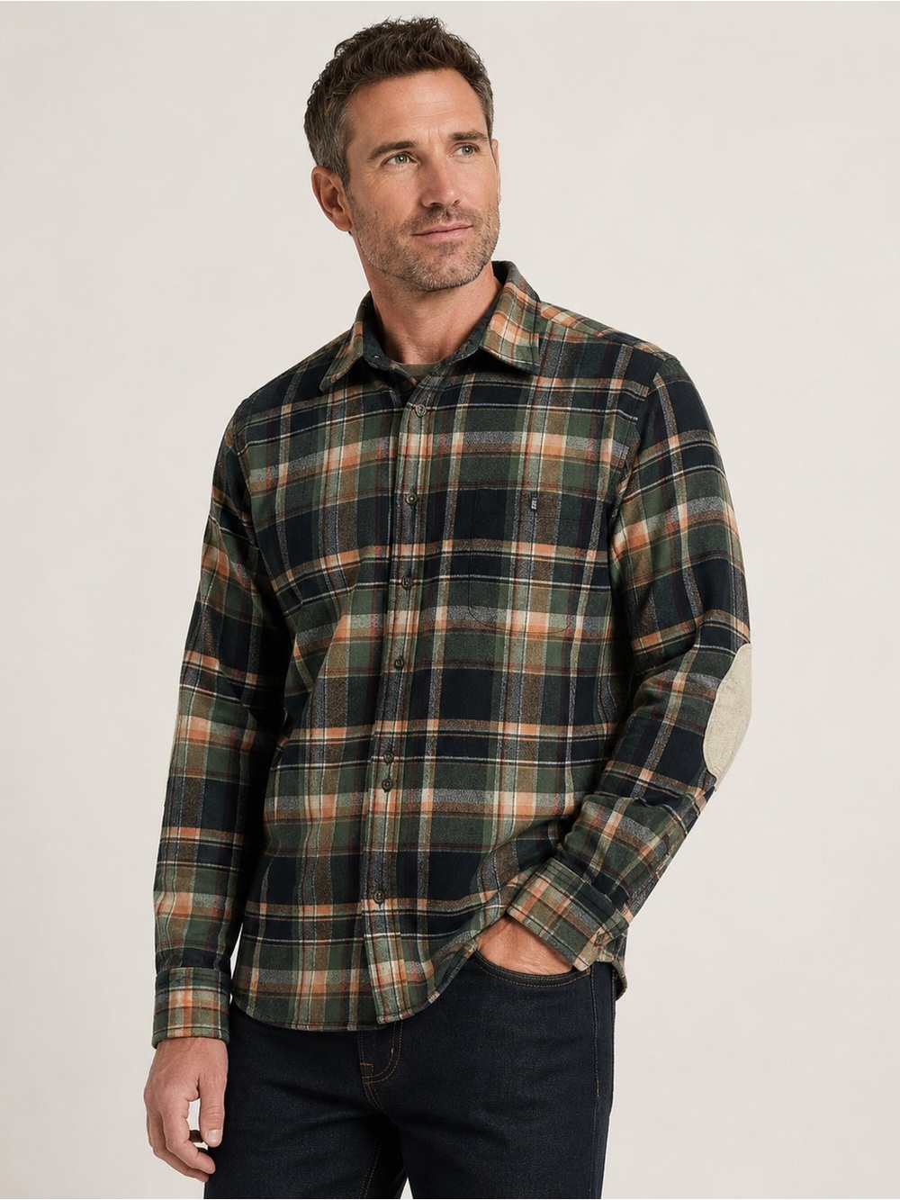 Pendleton men’s vintage wool flannel plaid size XL elbow patch USA  long sleeve